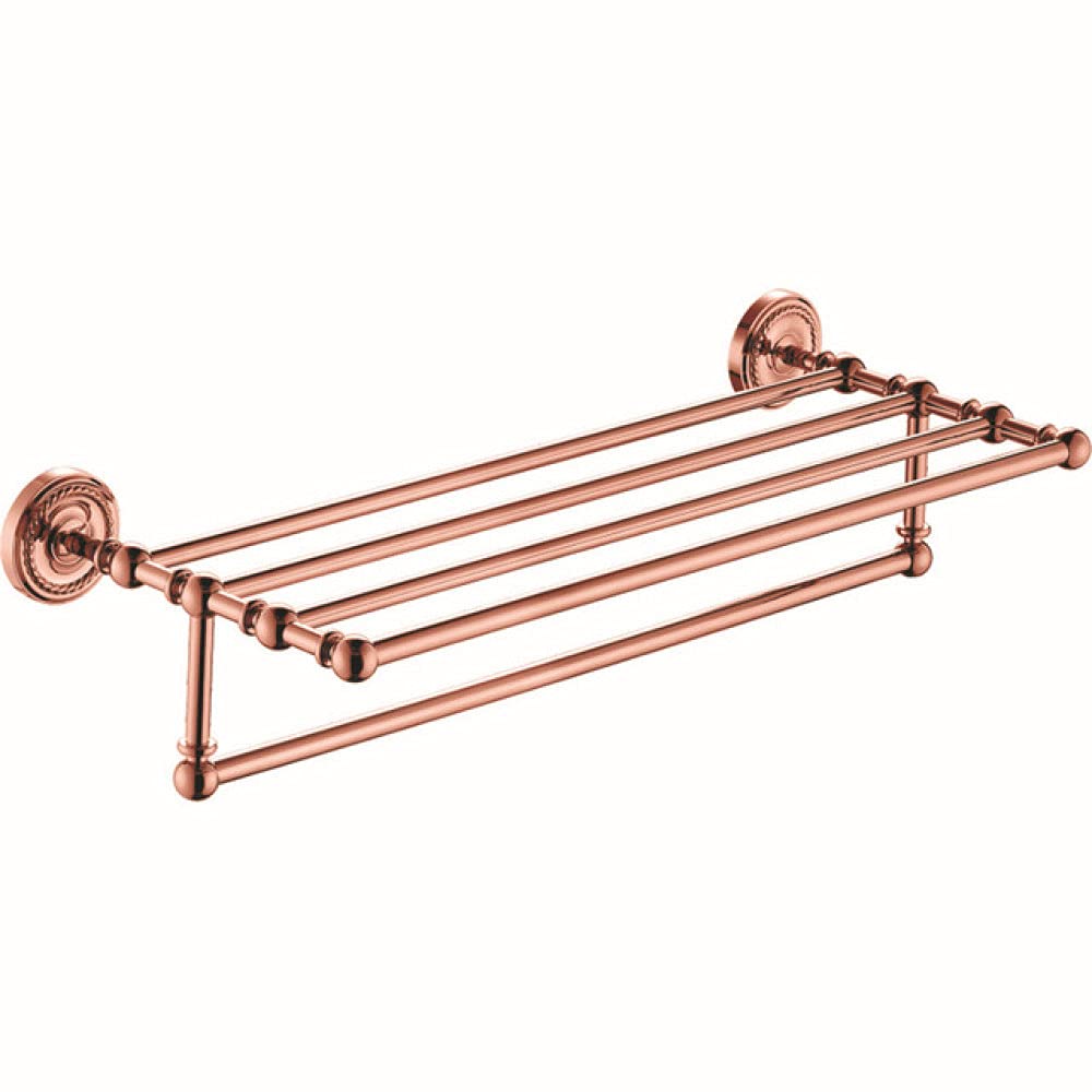 LCANALLYMS Wall hooks, Coat Hook Bathroom Hooks Solid Brass Accessories Set Robe Paper Holder Towel Bar Ring Sets Rose Gold Bath Rack,soap Dish(Towel Rack (60cm))