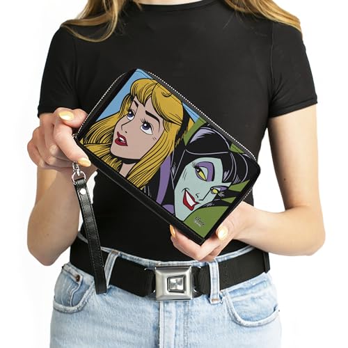 Buckle-Down Women's PU Zip Around Wallet Rectangle-Sleeping Beauty, 7.5"x4.5"4