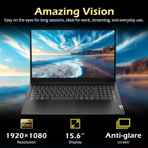 Image of Lenovo V15 Gen 5 15.6 inch FHD Business Laptop, Intel Core 7 240H, Intel Graphics, 32GB DDR5, 3TB Storage(2TB SSD+1TB Docking Station Set), Numeric Keypad, 720p HD Camera, Wi-Fi 6, Windows 11, Black