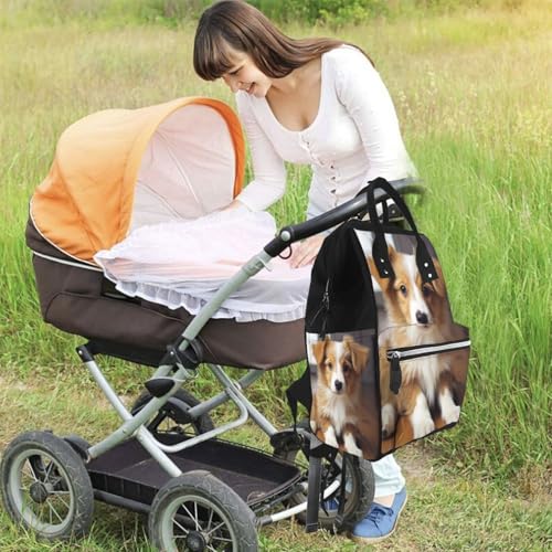Sac à dos à langer mignon et imperméable avec imprimé chiot - 6