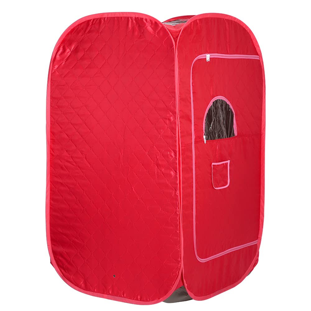 Sauna à vapeur personnel, sauna à vapeur portable de spa à domicile 2L Sauna pour une personne avec marmite à vapeur Cuiseur vapeur léger pour se détendre à la maison (100 * 80 * 170cm (rouge))