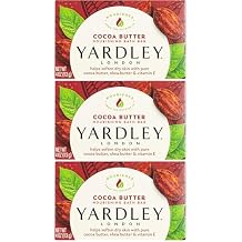 Yardley London Nourishing Bath Soap Bar Cocoa Butter, Helps Soften Dry Skin with Pure Cocoa_Butter, Shea Butter & Vitamin E, 4.0 oz,1 Soap Bar Pack of 3