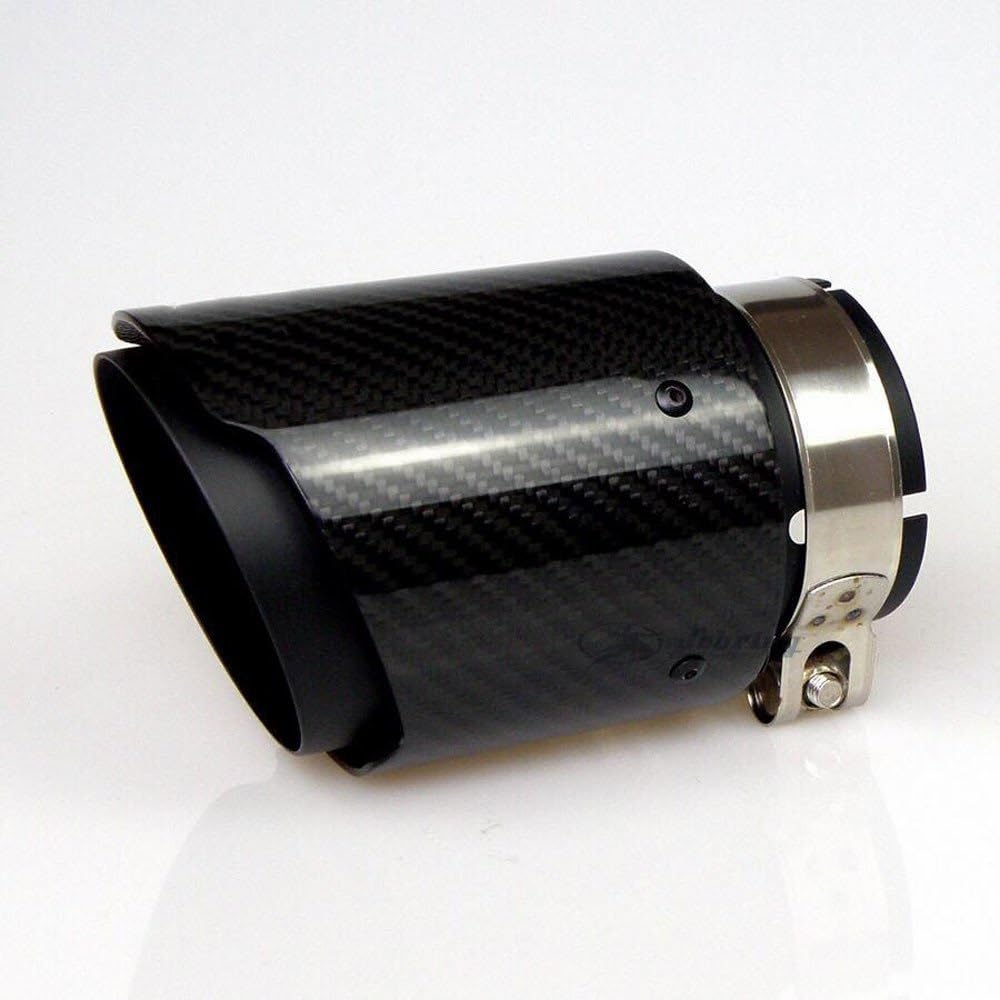 Marmitta per BMW E46 Tubo Nero Opaco Tubo Marmitta per Tubo di Scarico Automobile Universale in Acciaio Inossidabile in Fibra Carbonio Tubo Scarico (Misurare : 54-76MM)