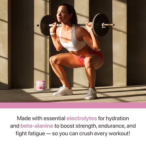 Image of Flat Tummy Pre Workout Powder for Women - Energy, Endurance, and Muscle Support with 3g Creatine, 1.6g Beta-Alanine, Electrolytes - Watermelon Flavor - 30 Servings