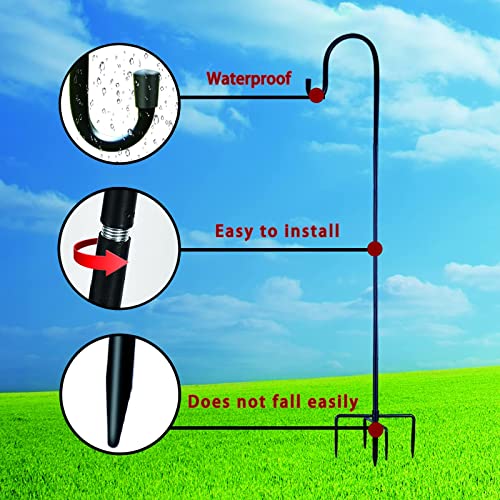 Image of Ottsuls Shepherd-Hooks 60 inch Adjustable for Bird-Feeder Lantern Plant-Hook Garden-Stake - Plant Stand Hanger for Outdoor Flower Basket, Bird Feeder Hanger Weddings Decor (4 Pack)