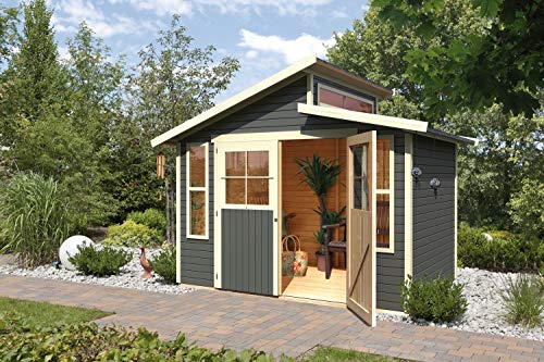 Preisvergleich Produktbild Unbekannt Karibu Gartenhaus Grauburg 7 terragrau 19 mm