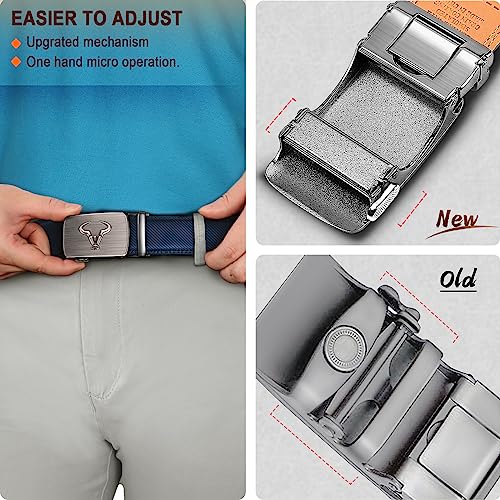 Image of BULLIANT Men belt 2Pack,Leather Ratchet Belt for Gift Men Dress Casual Jeans 1 3 /8 inch,Cut for Fit