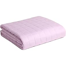 YnM Original Weighted Blanket, Organic Long Stapled Cotton with Glass Beads, Bed Blanket for One Person of 190lbs, Ideal for Queen/King Bed (60x80 Inches, 20 Pounds, Lavender)