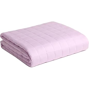 YnM Original Weighted Blanket, Organic Long Stapled Cotton with Glass Beads, Bed Blanket for One Person of 190lbs, Ideal for Queen/King Bed (60x80 Inches, 20 Pounds, Lavender)