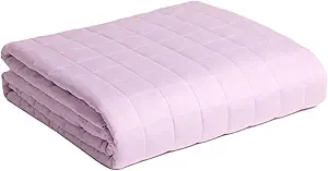 YnM Original Weighted Blanket, Organic Long Stapled Cotton with Glass Beads, Bed Blanket for One Person of 190lbs, Ideal for Queen/King Bed (60x80 Inches, 20 Pounds, Lavender)