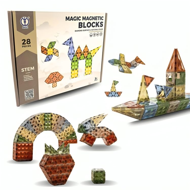 CRAFTYCUBES Magnetic Tiles - Educational Toy for Kids | Building Blocks, Magnetic Toys for 3+ to 10 Years | Enhance Early Brain Development, Creativity (Magnetic Tiles, 28, Count) (B0D9D962QB) Amazon Price History, Amazon Price Tracker