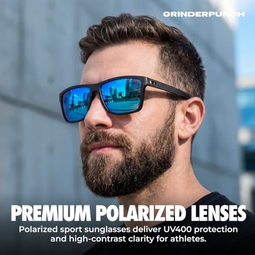 Image of grinderPUNCH Polarized Sunglasses for Men and Women Lightweight TR90 Frame UV400 Protection Square Sun Glasses