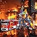 Sluban City Fire Training Set, Fire Rescue Building Set with 4 Fireman Minifigures & Fire Truck, Compatible with Lego City Fire Station Set, Building Toys Gifts for Boys Aged 6-12, 585 PCS