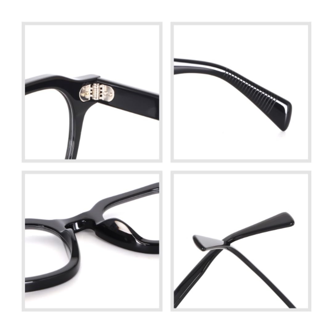 Gafas de sol vintage de moda Rectsunglasses, monturas angulares gruesas de fibra de acetato con detalles de lujo.