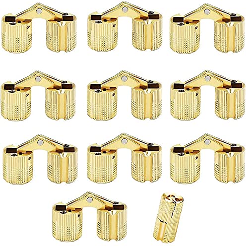 10Pack 10Mm Invisible Brass Barrel Hinges Hidden Concealed Furniture Hinges 180 Degree Opening Angle For Diy Jewelry Box Hand Craft #TOP20
