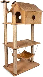 Arranhador Casa para Gatos 3 andares com rede e brinquedos Cat Veneza (Bege)