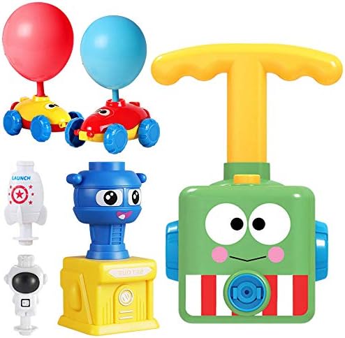 NEXTAKE Balloon Powered Racer and Launcher Balloon Powered Car Balloon Launch Toy Set Launch Tower with Rocket and Spaceman STEM Toy for Kids with 12 ...