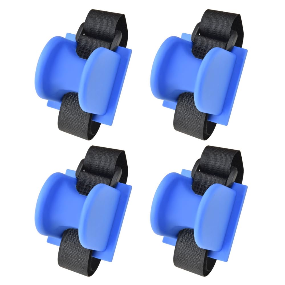Mioyoow Flat Blue 4Pcs Fishing Rod Holders For Railings, Portable Fishing Pole Holders For Bridge Railings Ship Railings Seaside Guardrails