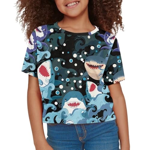 Girls Shirt for Kids Size 10-12 Short Sleeve Shirts Crop Tee Top Clothes Cute Outfits3