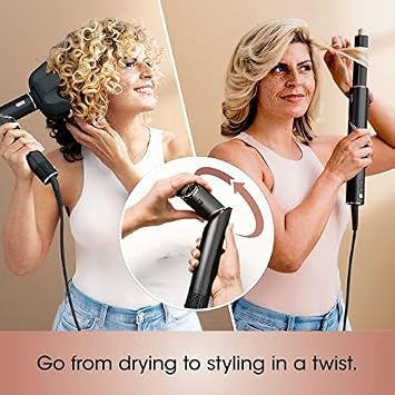 Shark HD440BK FlexStyle Air Drying & Styling System with 6-Piece Accessory Pack of Auto-Wrap Curlers, Curl-Defining Diffuser, Oval Paddle Brush & Concentrator,Black + XSKHD4WTCB Wide Tooth Comb