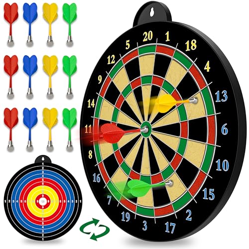 Magnetic Dart Board with 12pcs Magnetic Darts Excellent Indoor Game and Party Games - Birthday Gifts for 5 6 7 8 9 10 11 12 Year Old Boy Kids