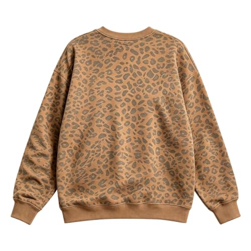 Cxquxse Leopard Sweatshirts For Womeny2K Fall Crew Neck Pullover Sweatshirt - image 3