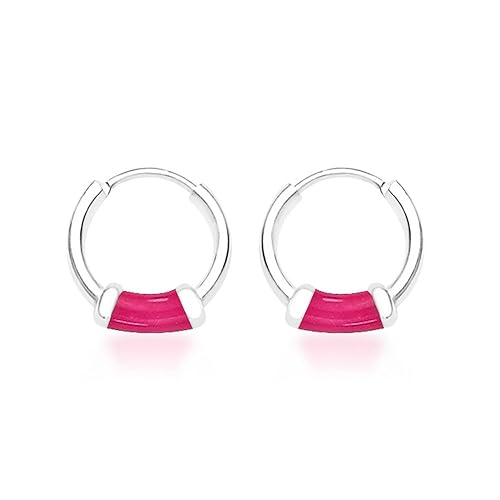 Enamel Hoop Earring 925 Sterling Silver For Women H42016ZD