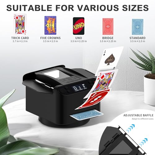 Image of Hop N Play Versatile 2-in-1 Automatic Card Shuffler & Dealer Machine- Efficient Shuffles 2 Decks, 360 Rotation with Wireless Remote,Poker,Blackjack,UNO,Texas Hold'em, for Casino Game Enthusiasts