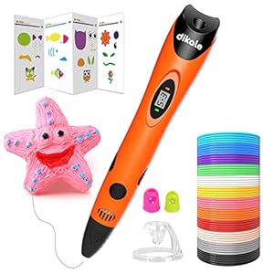 Dikale 3D Drucker Stift mit 1.75mm PLA Filament 12 Farben Set, Jede Farbe 3M, 3D Stift Set für Doodling, Basteln, Malen…