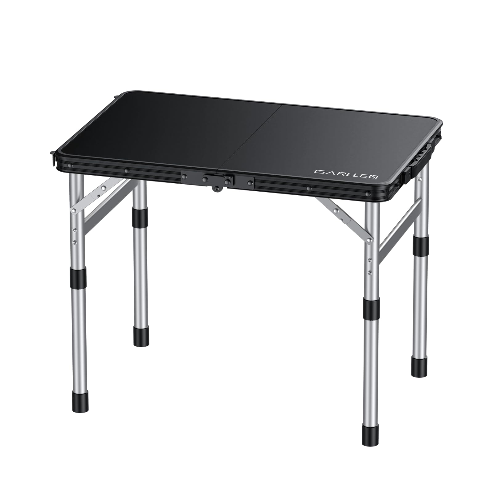GARLLEN Table de Camping avec Dessus de Table en Plastique Haute densité imperméable, Table de Pique-Nique Portable en Hauteur réglable avec Cadre en Aluminium, Table d'extérieur pour Barbecue | Table Pliante Exterieur à 3 Hauteurs Réglables,Table de Piqu