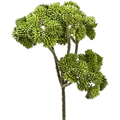 matches21 Sedum stonecrop twig artificial flowers artificial plants for flower arrangements plastic 1 pc Ø 9x30 cm - green
