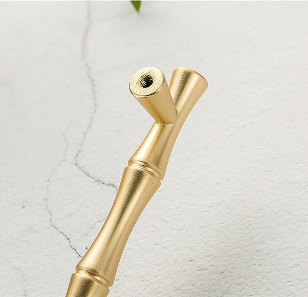 6Pcs Bamboo Shape Solid Zinc Alloy Cabinet Knobs Handle pulls, Dresser Drawer Cabinet Cupboard Closet Door Pull Decorative Furniture Accessories Knobs (Golden, Length 8.7"/Hole Distance 7.6")