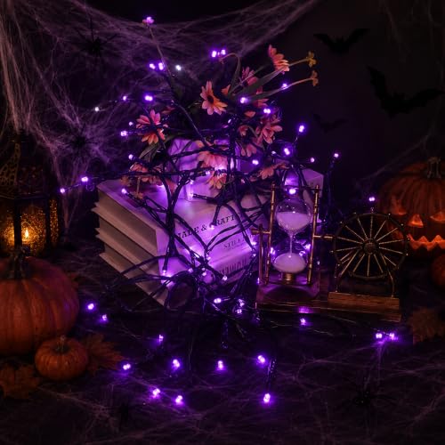 Soft Twinkle Christmas String Lights 33ft 100 LED Halloween Lights Purple - Image 2