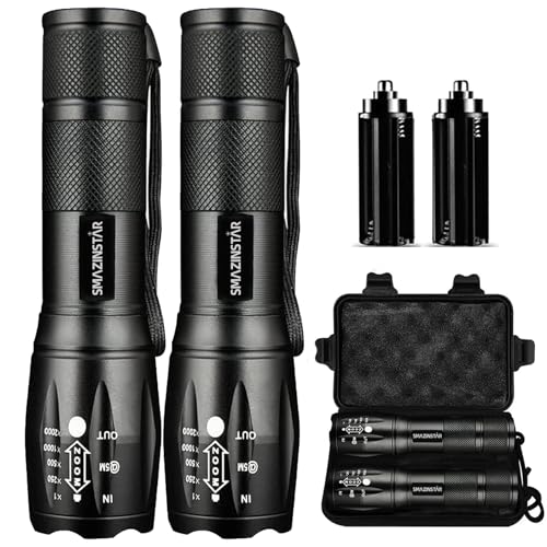 SIMILKY LED Torch LED Flashlight Adjustable Focus Handheld Flashlight Super Bright 1200 Lumens Pocket Torch Zoomable and Waterproof Camping Outdoor Torch 3 x AAA Batteries Not Included