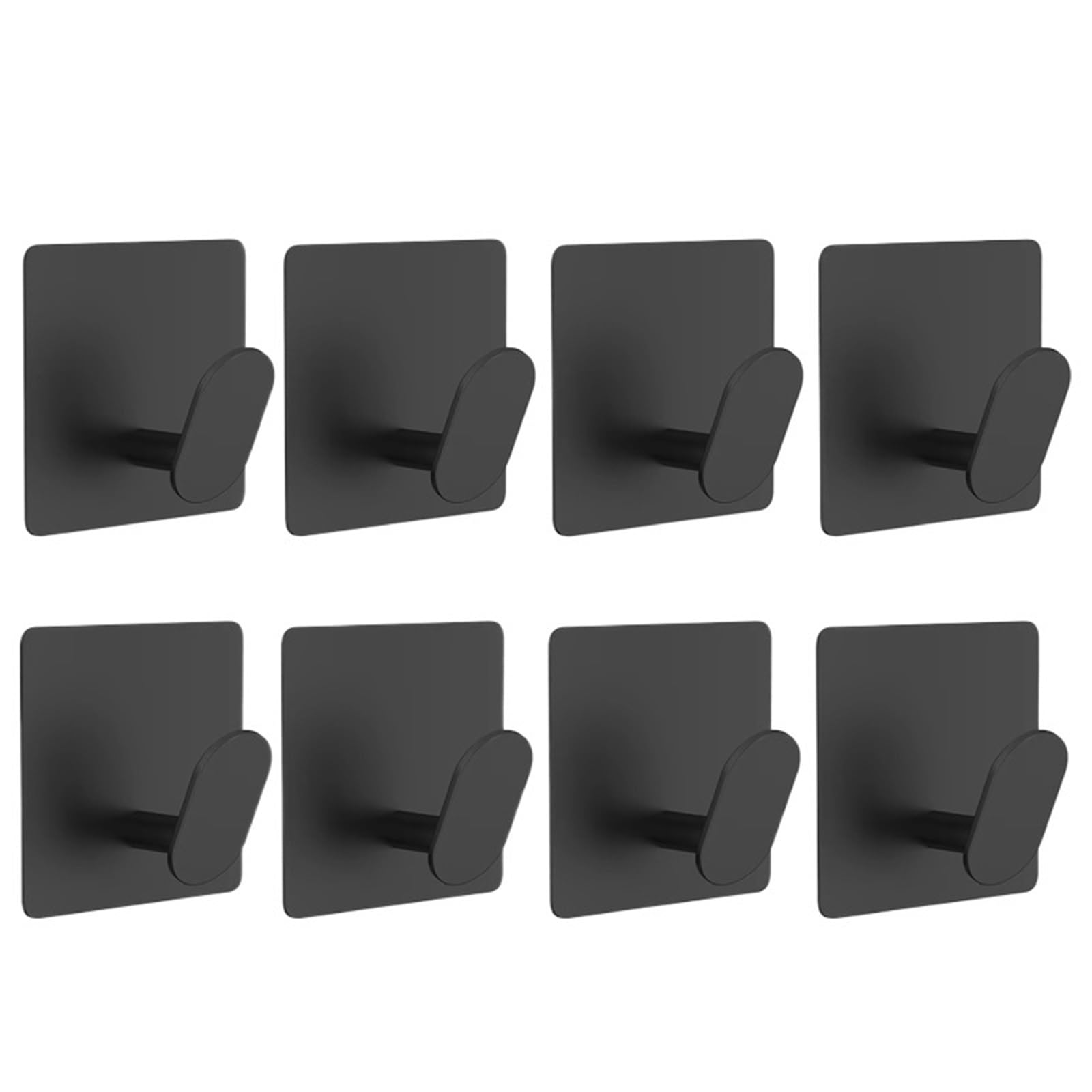 ganci adesivi Ganci for accappatoio da bagno in acciaio inossidabile, ganci adesivi parete, porta asciugamani, accessori cucina, appendiabiti multiuso(Black-8pcs)