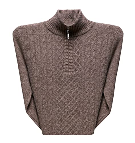 Pull d'hiver épais homme cachemire kaki pour sorties et bureau