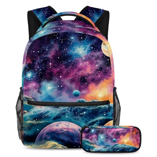 Sac à dos polyvalent 2 pièces galaxy planet 57 coloré grand modèle