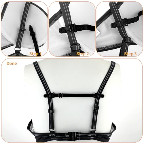Prasacco 6 Pcs Bra Strap Holders for Slipping, Women's Elastic Bra Strap Holder Bra Clips to Make Racerback Conceal Straps Bra Accessories4