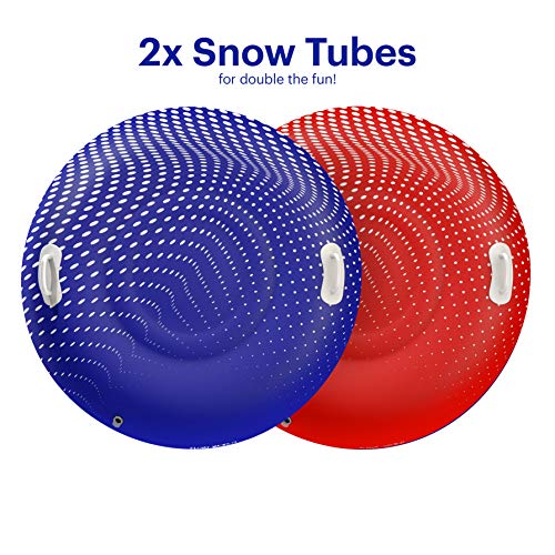 Snow Tube Two Pack For Adults - Large 48" Heavy Duty Inflatable Sleds - 2X Durable Snow Tubing Winter Toy For Sledding (2 Pack) #TOP1