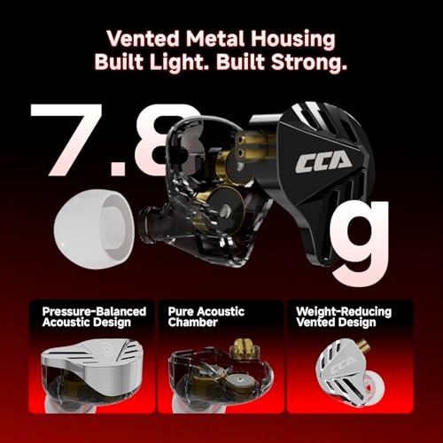 Image of CCA Falcon 2 DD in Ear Monitor, Immersive Stereo Gaming Earbuds, HiFi Noise Isolating in Ear Headphones, Crystal Clear & Deep Bass IEMs for Gamers Singers Musicians Audio Engineers