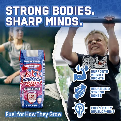 Image of Jocko Fuel Warrior Kid Grass Fed Protein Shake, Strawberry 8.25oz | 12 Pack