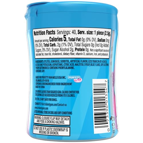 Image of Trident Vibes Sugar-Free Chewing Gum, Cotton Candy Flavor, 40 Pieces