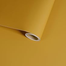 Mustard Yellow Wallpaper Peel and Stick Dark Yellow Contact Paper for Furnitures Home Decor DIY Crafts Removable Waterproof Vintage Solid Color Wallpaper for Kitchen Living Room 11.8"x118"
