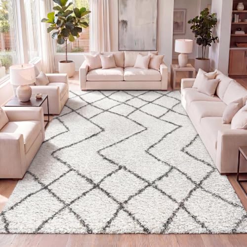 JONATHAN Y Tapete Diamond Shag Beige/Gris Oscuro 8x10 ft miniatura 1