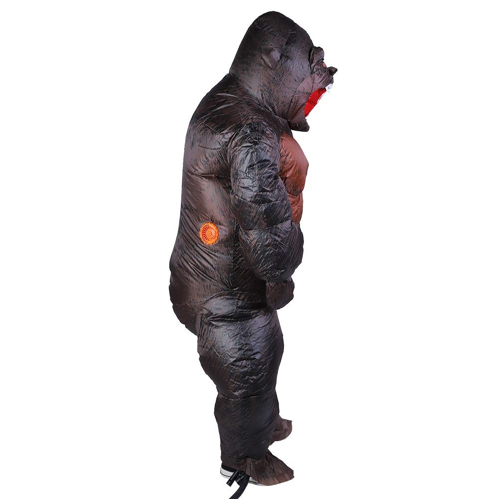 Fockety Disfraz Inflable Mono Gorila, Disfraz Inflable de Animal Adulto de Halloween con Soplador de Aire, Traje Divertido de Poliéster Impermeable 190t para Festivales, Fiestas,