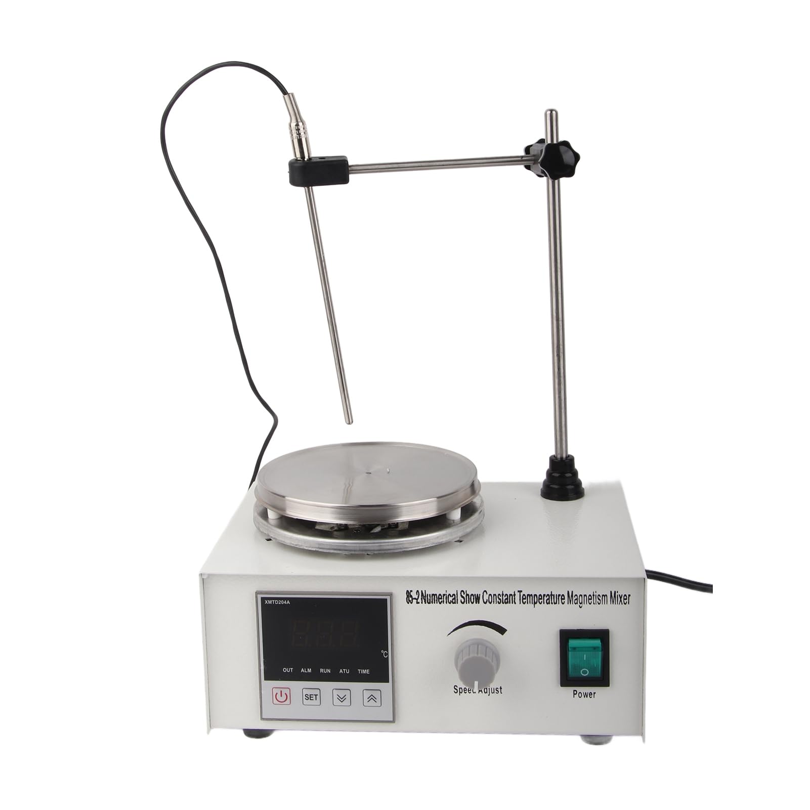 Agitador magnético Laboratorio Pantalla digital Mezclador magnético de placa caliente con calentamiento a temperatura constante 0-2400 RPM Motor DC Placa calefactora de PTFE para