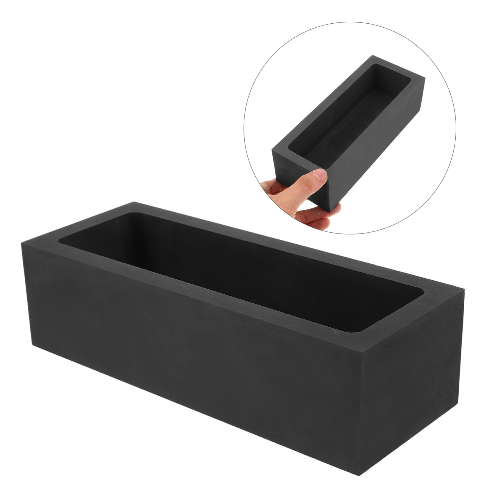 Angoily Creuset et Précision D'ingénierie 5kg en Graphite Noir Performance Antiadhésive pour Fonderie de Bijoux en Métaux Précieux Adaptée la Coulée en Atelier