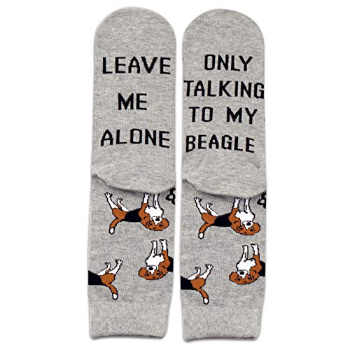 TSOTMO Beagle Dog Pet Lover Socks Leave Me Alone Only Talking to My Beagle Today Socks Gift for Dog Lover (U.Beagle)