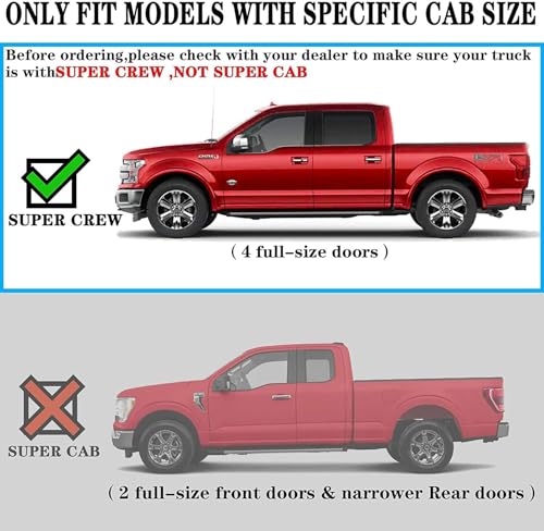 Image of COMNOVA Pair Running Board Nerf Bar Compatible with 15-26 Ford F150 Superduty Crew Cab(4 Full Size Doors) Rocker Slider Side Steps,Width 6 Inches V Style.with OE Style Brackets