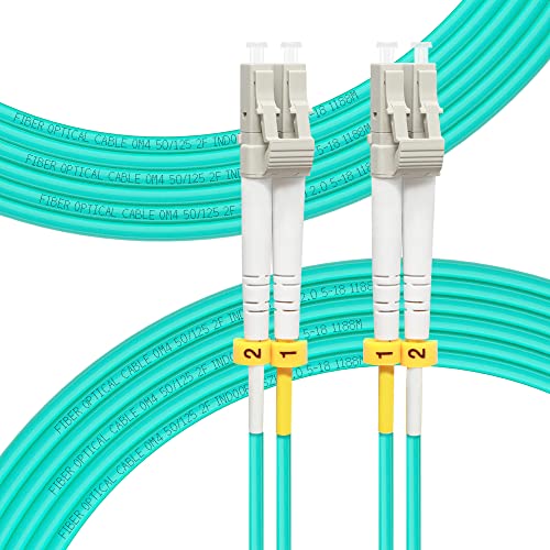 Image of FLYPROFiber- OM4 LC to LC Fiber Patch Cable | Length Option: 0.2m-100m, 40GB /100GB Duplex, 50 /125um Multimode Fiber Optic Cables, LSZH, 2pack, 10M /33ft